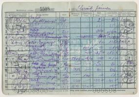 Budapest 1938-1943. "Magyar Királyi Postatakarékpénztár" betétkönyv, több kitöltött oldall...