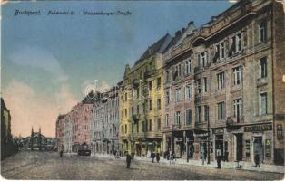 Budapest XI. Fehérvári út, húscsarnok, üzletek, villamos (EK)