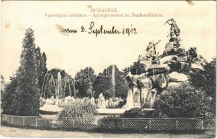 1912 Budapest XIV. Városligeti szökőkút (ázott sarok / wet corner)