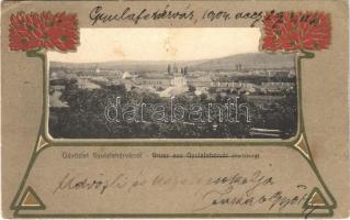 1904 Gyulafehérvár, Karlsburg, Alba Iulia; Weiss Bernát kiadása, szecessziós litho / Art Nouveau, litho (EK)
