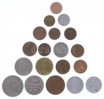 Vegyes: 19db-os külföldi fém és magyar érme tétel T:vegyes Mixed: 19pcs of foreign and hungarian coins lot C:mixed