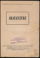 cca 1956 Szőlőoltvány és Facsemeteforgalmi Vállalat árjegyzéke. Bp., Egyetemi, foltos papírkötésben,...