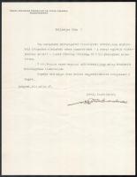 1939 Bp., Drehr Endre alezredes, József főherceg szárnysegédje által aláírt levél