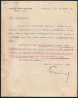 1931 Perényi Zsigmond (1870-1946) báró által aláírt levél