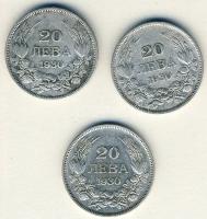 Bulgária 1930. 20L Ag (3x) T:3