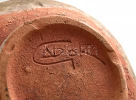 Gádor István (1891-1984): Magyaros váza. Mázas kerámia, jelzett, javított, kopott, m: 25 cm