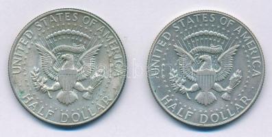 Amerikai Egyesült Államok 1968D 1/2$ Ag "Kennedy" (2x) T:2 USA 1968D 1/2 Dollar Ag "K...