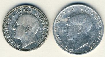 Jugoszlávia 1931. 10D Ag T:3 + 1938. 20D Ag T:3