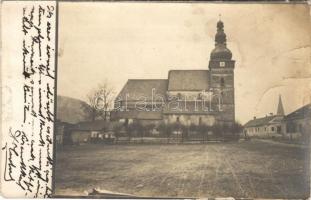 1904 Csetnek, Stítnik; Evangélikus templom, utca / Lutheran church, street view. photo (EM)