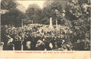 Perlak, Prelog; Gasparics (Gasparich) ünnepély Perlakon 1903. szeptember 13-án. Dr. Zakál beszéde. Alt és Böhm kiadása / ceremony (fl)