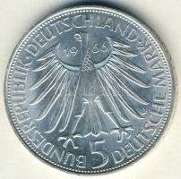 NSZK 1966. 5M Ag "Leibniz" T:BU