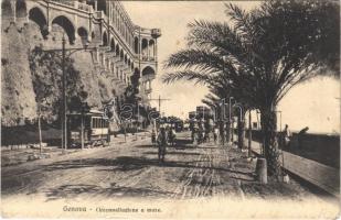 Genova, Genoa; Circonvallazione a mare / street view, tram (EK)