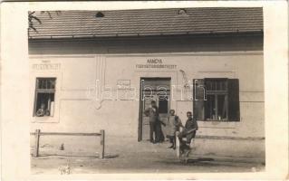 Rimóc (Nógrád), Hitelszövetkezet, Hangya fogyasztási szövetkezet, M. kir. postai értékcikkek eladása. photo (fl)