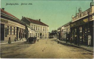 1914 Berettyóújfalu, Baross utca, Zádor Márton nagy áruháza, Barabás Béla üzlete. Adler Béla kiadása