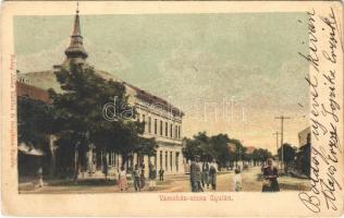 1902 Gyula, Városház utca, Takarékpénztár. Dobay János kiadása (EK)