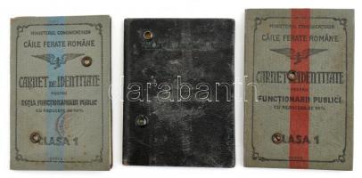 cca 1910-1930 3 db vasúti igazolvány aradi gyógyszerész részére, két román