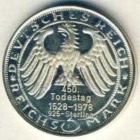 NSZK 1978. 3M Ag "Dürer-450 éves a Württembergi Egyetem" Ag utánverete 14,6 T:PP