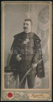 1907 dr. Tóth Ferenc nagyvárad autográf dedikálással ellátott szecessziós kabinetfotó 12x23 cm