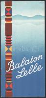 cca 1930 Balatonlelle, utazási prospektus, Irsai István grafikájával a címlapon, képekkel illusztrált