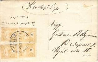 1916 Pöstyén, Piestany; hölgy kislányokkal nyaraló előtt / lady with her daughters in front of a vil...