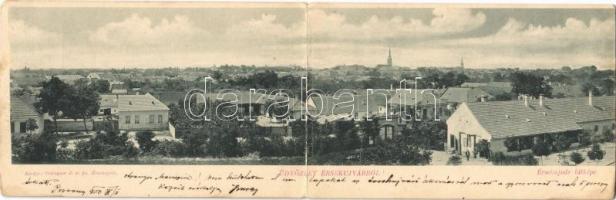 1900 Érsekújvár, Nové Zamky; Kétrészes kinyitható panorámalap, Conlegner J. és fia kiadása / 2-tiled folding panoramacard