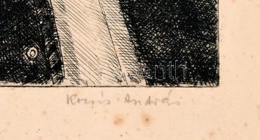 Kocsis András (?-): Bajza József. Rézkarc, papír, kartonra kasírozva. Foltos. 29,5×19,5 cm