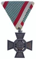 1942. Tűzkereszt II. fokozata oxidált hadifém kitüntetés mellszalaggal T:2 Hungary 1942. Fire Cross, 2nd Class war metal decoration with ribbon C:XF NMK 447.