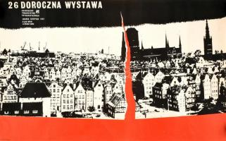 1983 26 Doroczna Wystawa, Gdansk, plakát, gyűrődésekkel, 62×98 cm