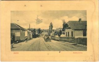 Zsibó, Jibou; Rákóczi utca, ökörszekér. W.L. Bp. 7095. 1910-11. / street, oxen cart (EK)