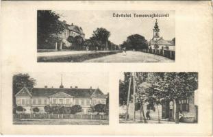 Temesvajkóc, Vlajkovac, Vlaicovat, Wlajkowatz, Vlaikovetz, Vlaikovecz; templom, utca, üzlet, Bissingen-Nippenburg kastély / church, street, castle, shop (EK)