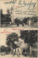 1909 Csallóközaranyos, Aranyos, Zlatná na Ostrove; Templom utca, Frankl József üzlete / church, streets, shop