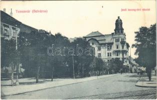 1912 Temesvár, Timisoara; Belváros, Jenő herceg téri részlet. Grün Károly kiadása / square