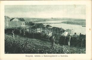 Belgrád, kilátás a Kalemegdánról a Szávára / WWI Austro-Hungarian K.u.K. military, view from the Kalemegdan Fortress, soldiers (fl)
