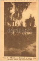 Grab des Fähnrichs von Csikvándy in Loniow 1915 / Csikvándy zászlós sírja Loniowban / WWI Austro-Hungarian K.u.K. military, soldiers grave in Loniów (képeslapfüzetből / from postcard booklet)