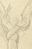 Vinkler László (1912-1980), 2 db alkotás: Női portré. Ceruza, papír, sérült, paszpartuban. Hátoldalá...