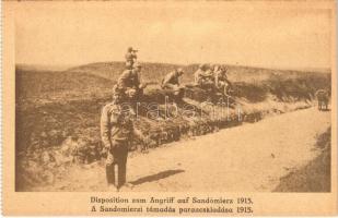 Disposition zum Angriff auf Sandomierz 1915 / A Sandomierzi támadás parancskiadása / WWI Austro-Hungarian K.u.K. military, attack of Sandomierz (képeslapfüzetből / from postcard booklet)