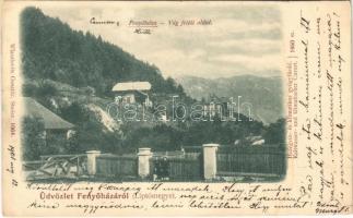 1901 Fenyőháza, Lubochna; Vág felőli oldal, Liptó megye, hidegvíz és klimatikus gyógyfürdő. Wlaszlovits Gusztáv 1064. / from Váh river