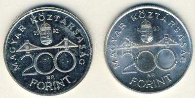 1992-93. 200Ft Ag "MNB" (2x) T:BU,2