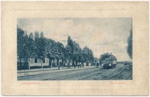 1913 Szepsi, Abaújszepsi, Moldava nad Bodvou; vasútállomás, vonat. W.L. Bp. 5634. 1912-14. / railway station, train (ázott / wet damage)