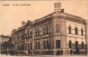 Zsolna, Zilina; M. kir. postahivatal. Vasúti levelezőlapárusítás 4813. / post office