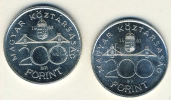 1992-93. 200Ft Ag "MNB" (2x) T:BU,2