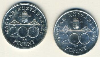 1992-93. 200Ft Ag "MNB" (2x) T:BU,2