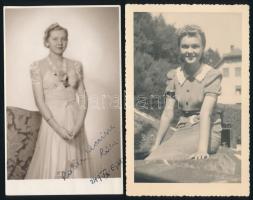 cca 1940-1950 Hölgyportrék, 9 db fotólap, 9×14 cm