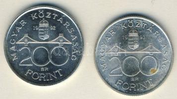 1992-93. 200Ft Ag "MNB" (2x) T:BU,2