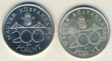 1992-93. 200Ft Ag "MNB" (2x) T:BU,2