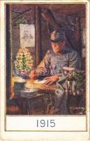 Weihnachten 1915 / WWI Austro-Hungarian K.u.K. military art postcard with Christmas greeting s: Kuderna (fa)