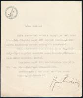 1930 Miskolc, Tiszai Ágostai Hitv. ev. egyházkerület Jogakadémiájának dékánja által írt gépelt levél, aláírásával