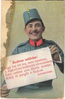 1915 Kedves szüleim! / WWI Austro-Hungarian K.u.K. military humour. O.K.W. 308. (vágott / cut)