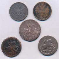 Orosz Birodalom 5db-os érmetétel az 1700-as, 1800-as évekből T:3-,4
Russian Empire 5pcs coin lot fr...