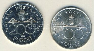 1992-93. 200Ft Ag "MNB" (2x) T:BU,2